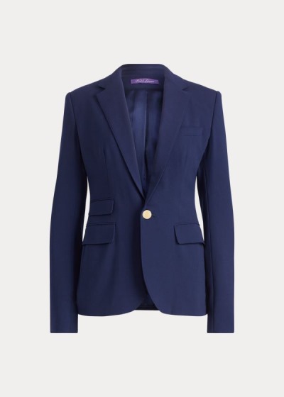 Chaquetas Ralph Lauren Mujer Azul Marino - Parker Stretch Wool - BMKRD4908